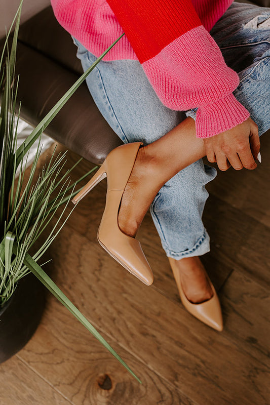 The Buxton Faux Leather Heel in Iced Mocha