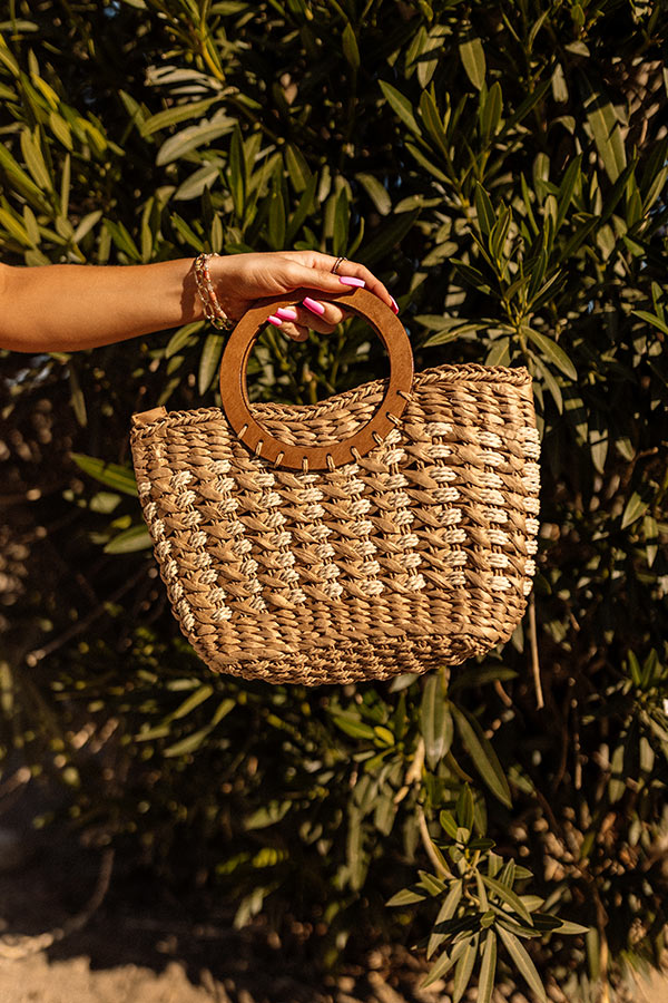 Barbados Bound Raffia Bag In Tan