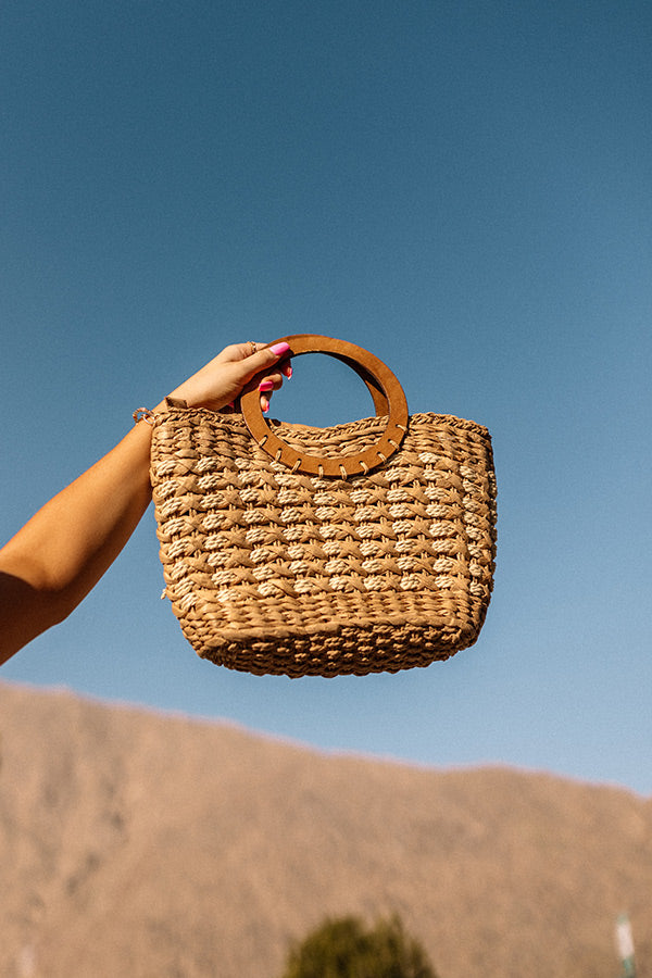 Barbados Bound Raffia Bag In Tan