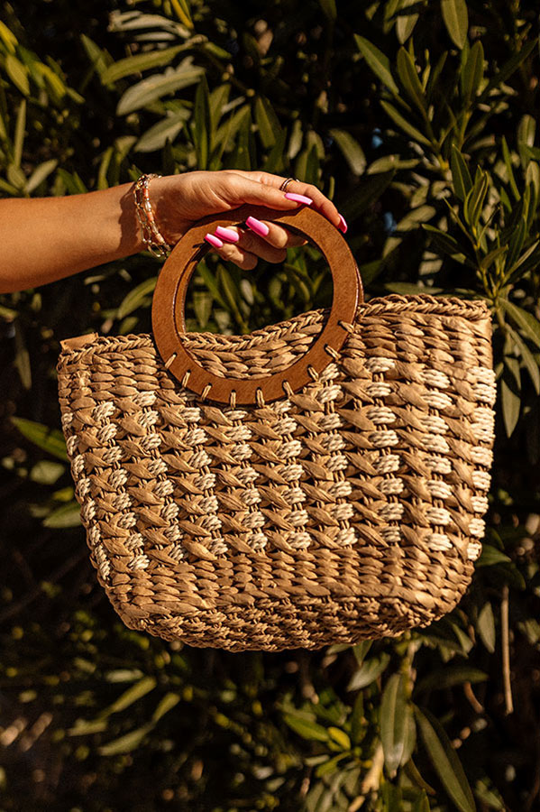 Barbados Bound Raffia Bag In Tan