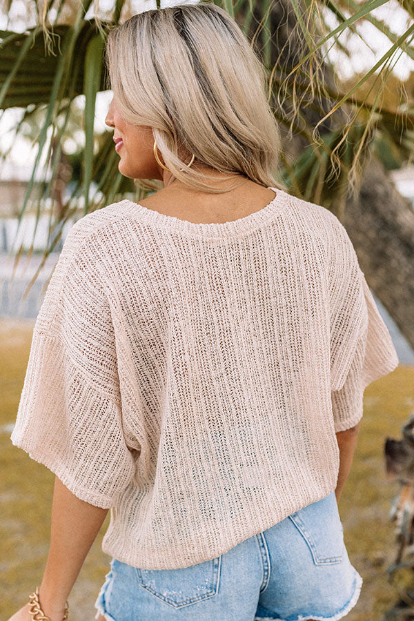 Vitamin Sea For Me Knit Top In Light Peach
