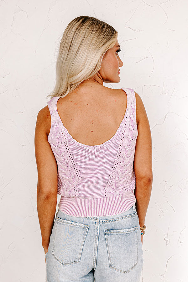 Cliffhanger Knit Tank In Lavender
