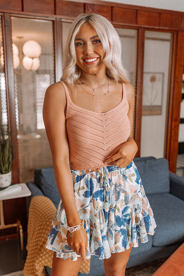 Bondi Beach Boardwalk Knit Tank In Peach