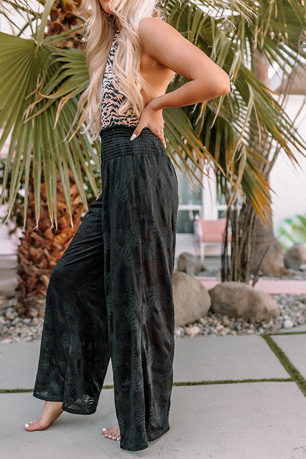 Boat Weekend High Waist Lace Pants in Black
