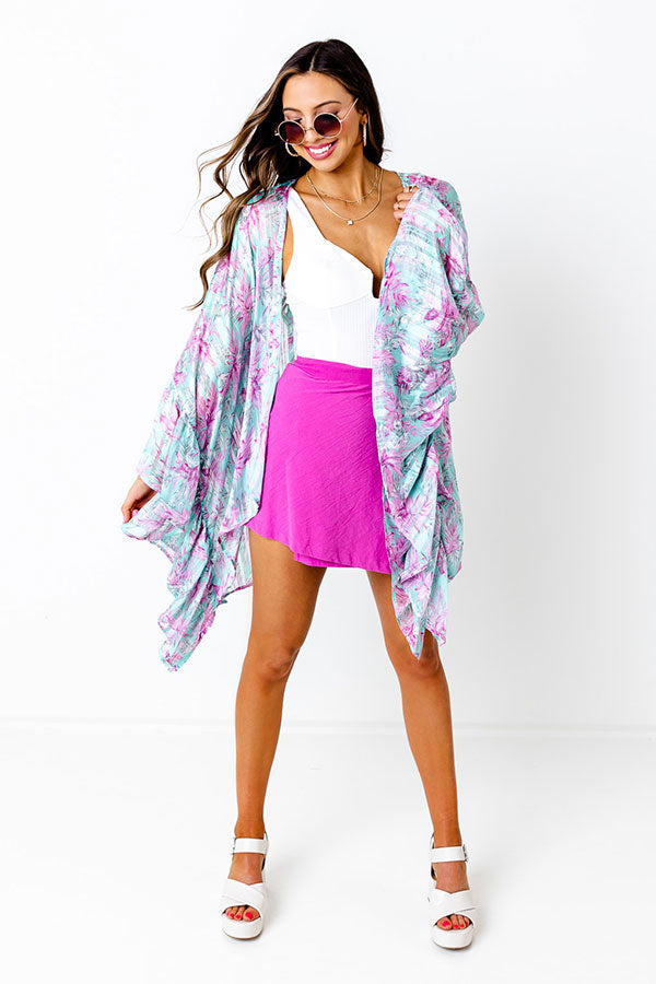 Forgotten Paradise Floral Overlay In Aqua