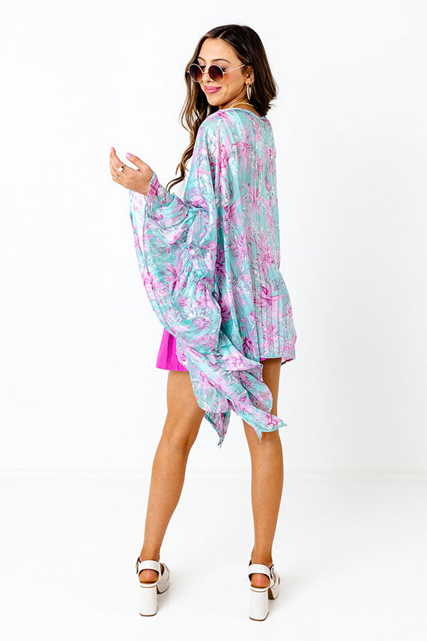 Forgotten Paradise Floral Overlay In Aqua