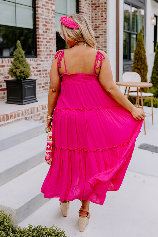 Poolside Dip Midi In Hot Pink Curves