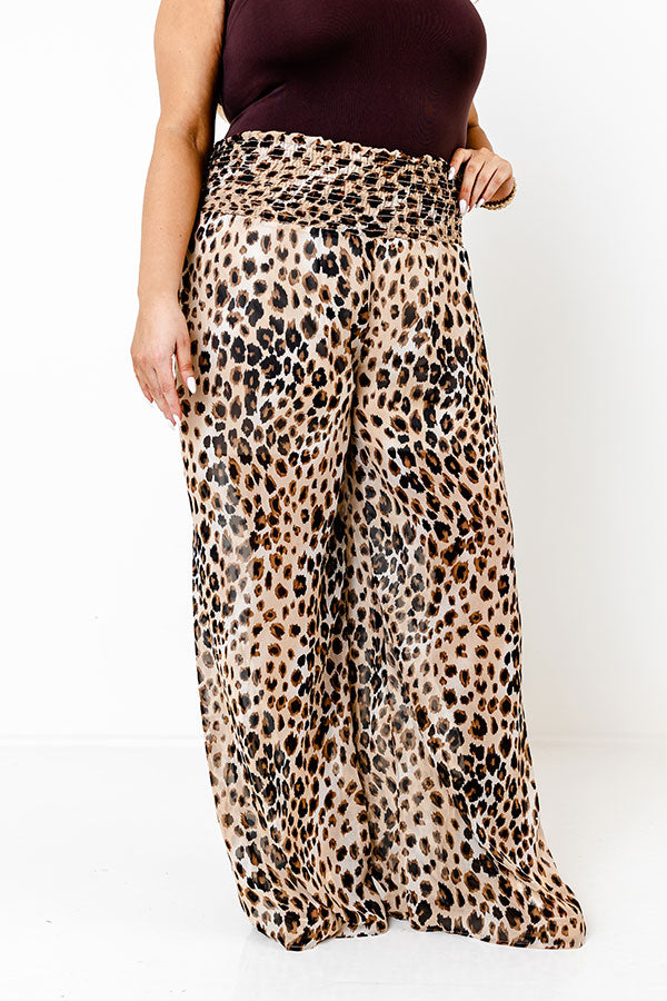 Boat Weekend High Waist Pants in Leopard Print Curves