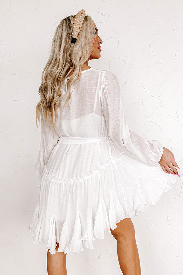 Made To Twirl Ruffle Dress In White
