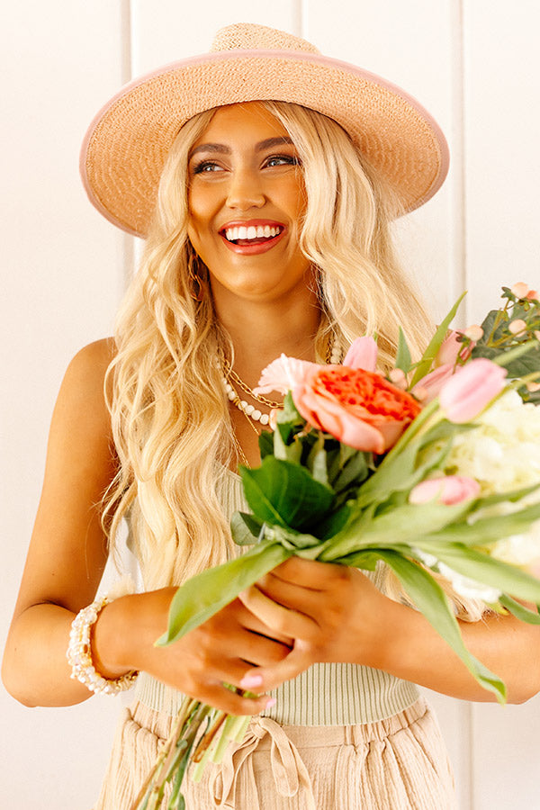 Picnic Please Woven Hat In Pink