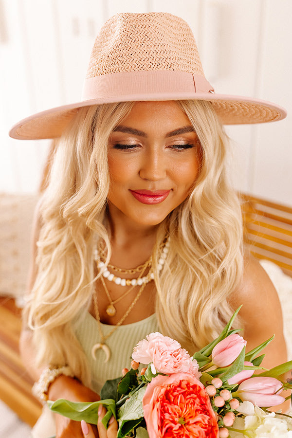 Picnic Please Woven Hat In Pink