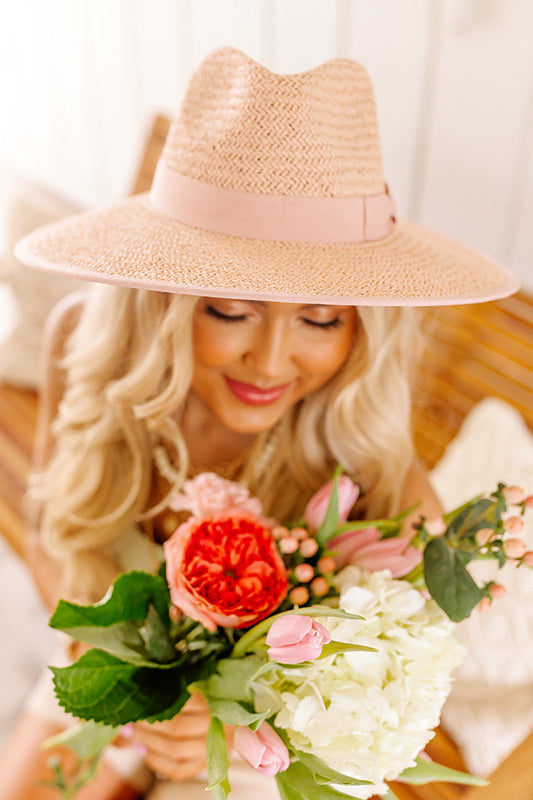 Picnic Please Woven Hat In Pink