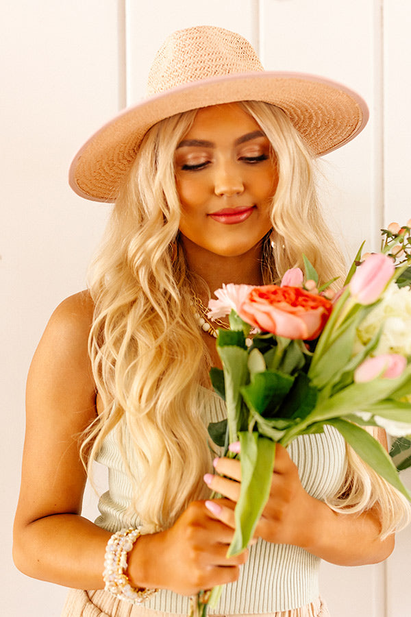 Picnic Please Woven Hat In Pink