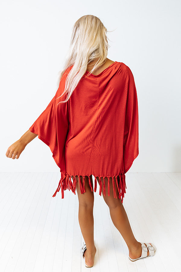 Afternoon Sail Swimsuit Cover Up in Red
