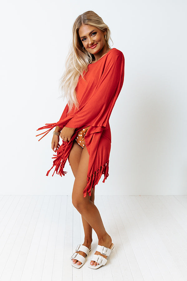 Afternoon Sail Swimsuit Cover Up in Red