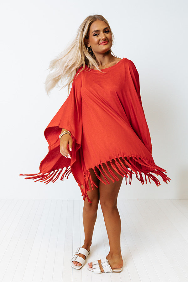 Afternoon Sail Swimsuit Cover Up in Red