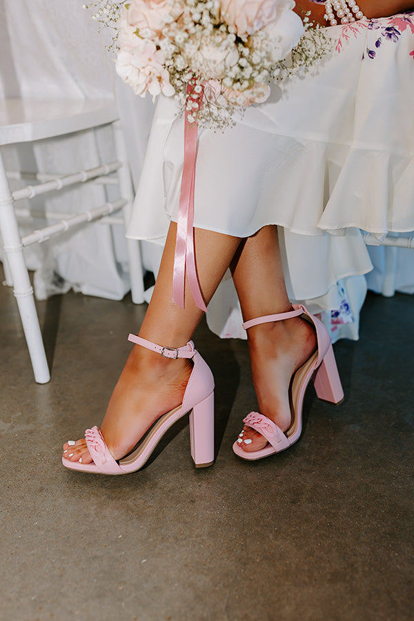 The Minnie Faux Leather Heel In Light Pink