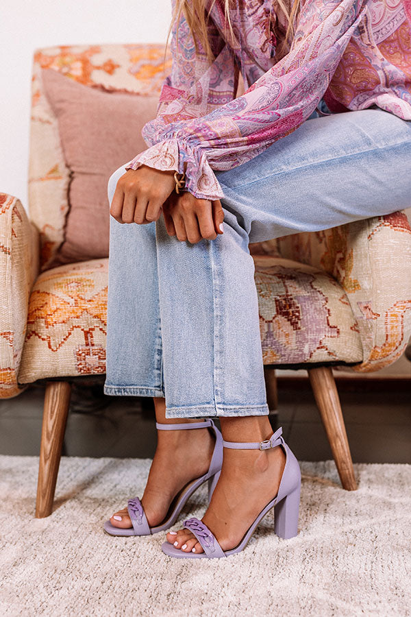 The Minnie Faux Leather Heel In Lavender