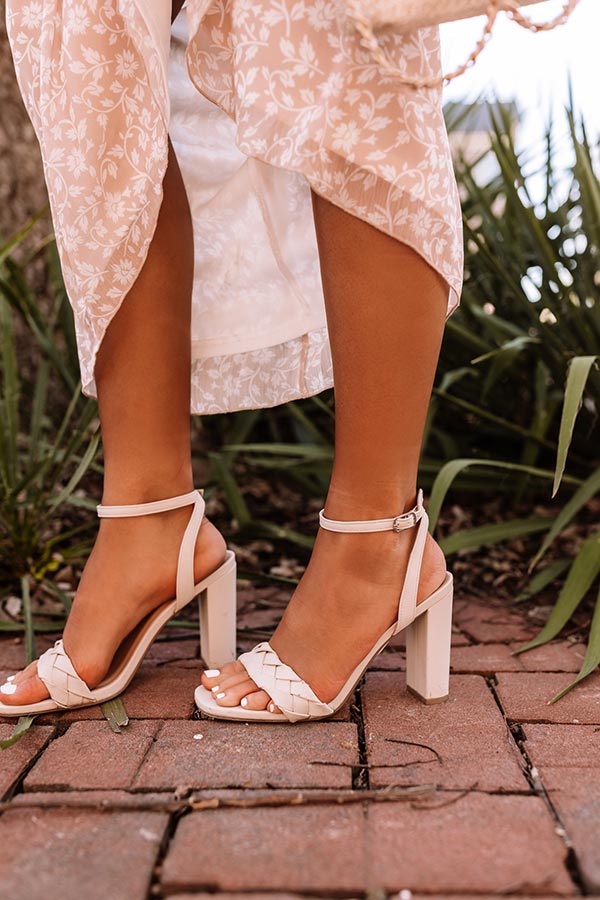 The Lyssi Faux Leather Heel In Stone