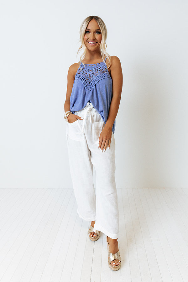 Beachy Bonding Shift Tank In Periwinkle