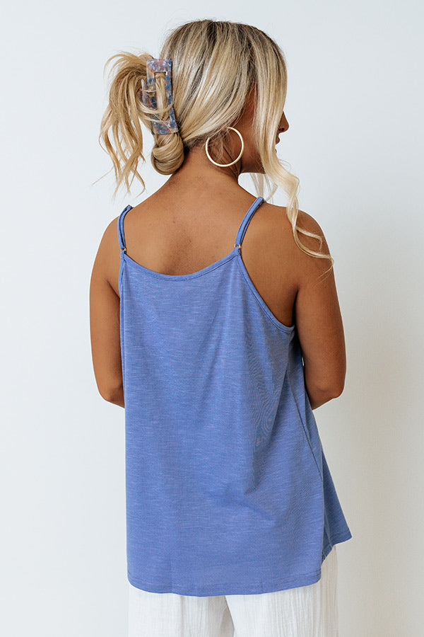 Beachy Bonding Shift Tank In Periwinkle