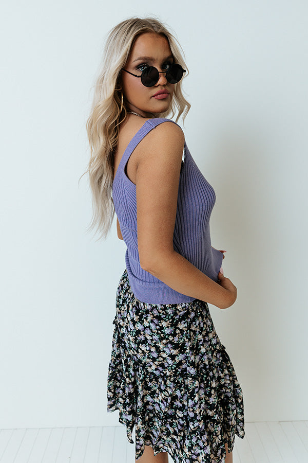 Desert Days Ribbed Tank In Lavender