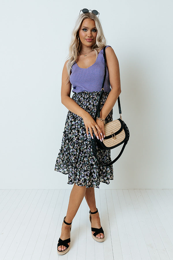 Desert Days Ribbed Tank In Lavender