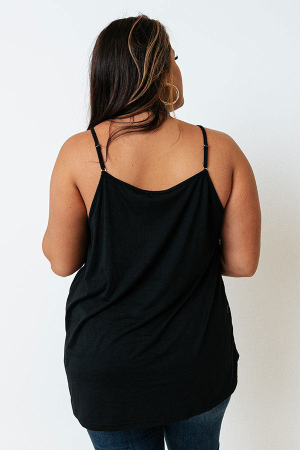Beachy Bonding Shift Tank In Black Curves