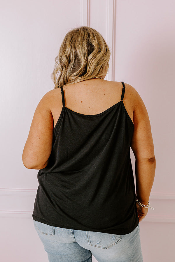 Beachy Bonding Shift Tank In Black Curves