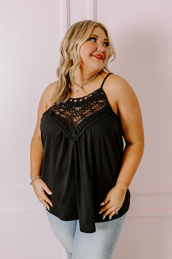 Beachy Bonding Shift Tank In Black Curves