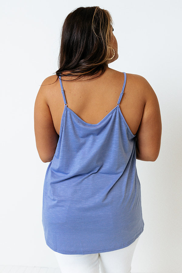 Beachy Bonding Shift Tank In Periwinkle Curves