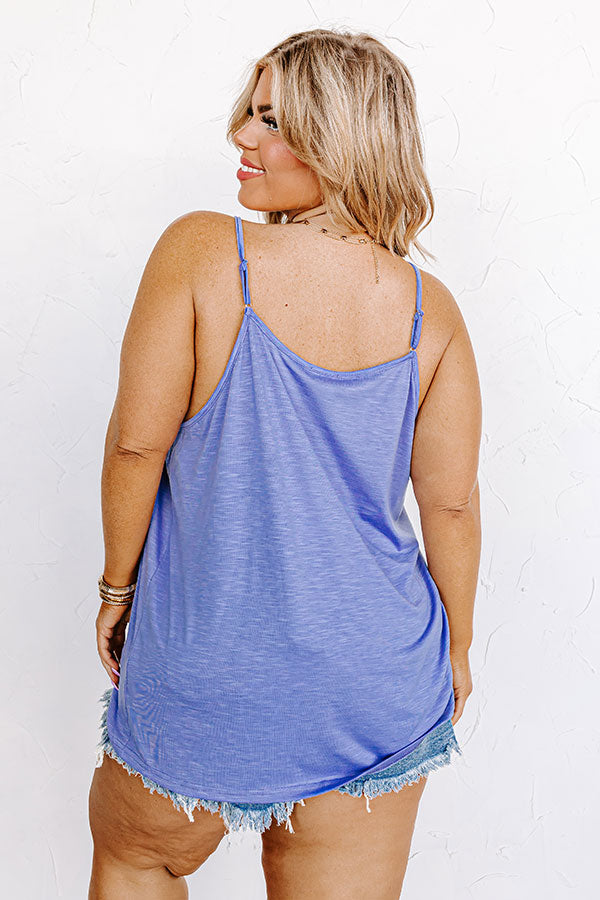 Beachy Bonding Shift Tank In Periwinkle Curves