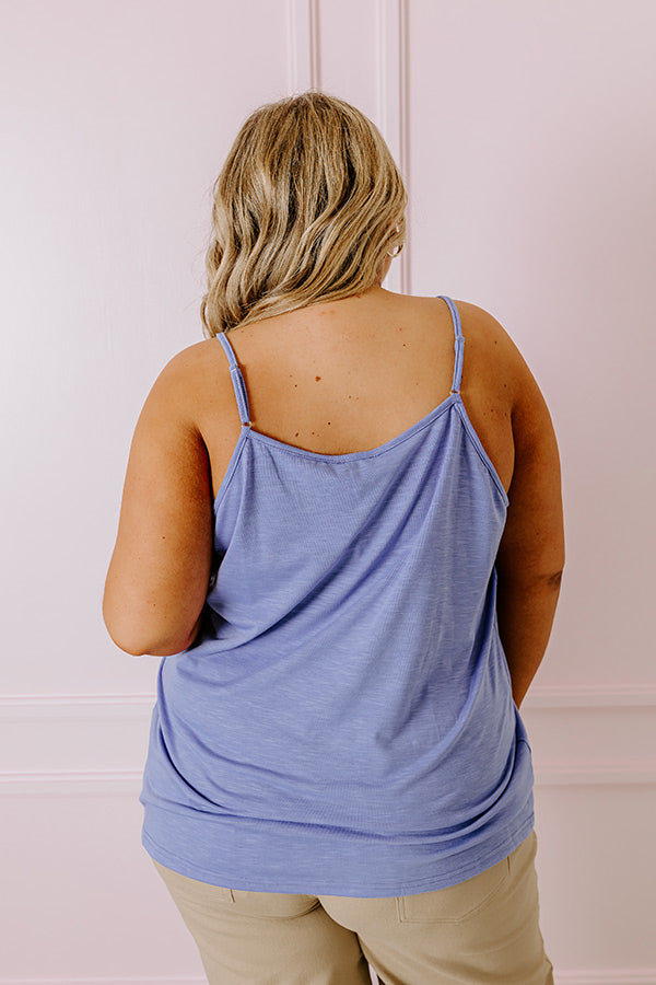 Beachy Bonding Shift Tank In Periwinkle Curves