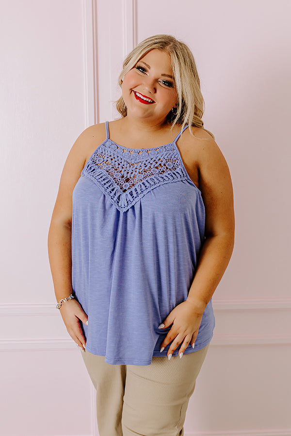 Beachy Bonding Shift Tank In Periwinkle Curves