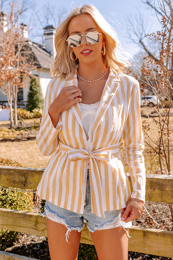 Hamptons Forever Stripe Blazer In Yellow