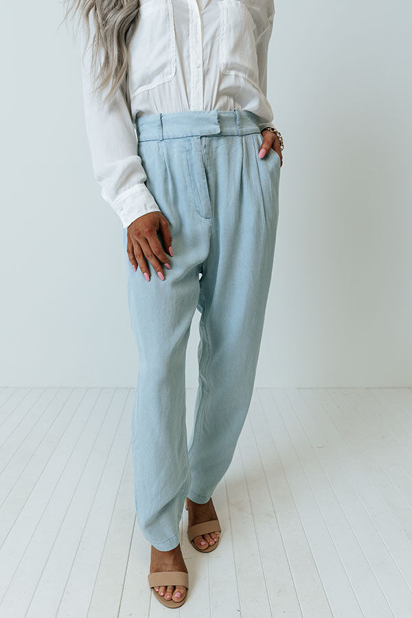 The Junie High Waist Chambray Pants