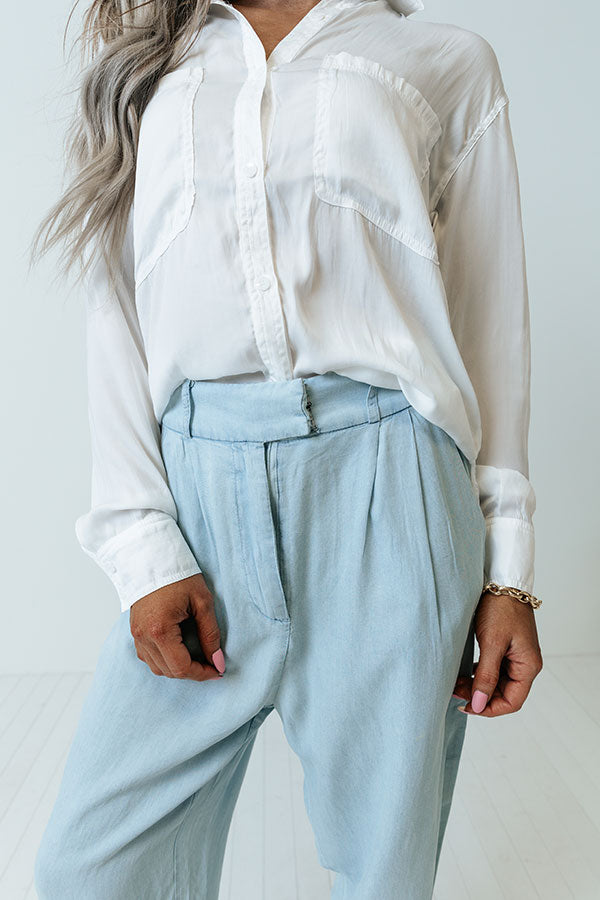 The Junie High Waist Chambray Pants