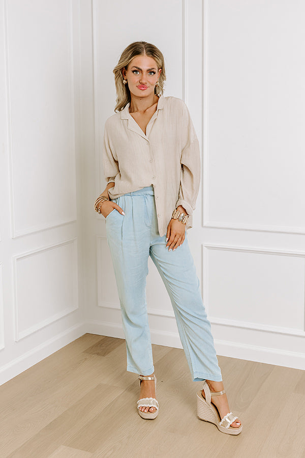 The Junie High Waist Chambray Pants