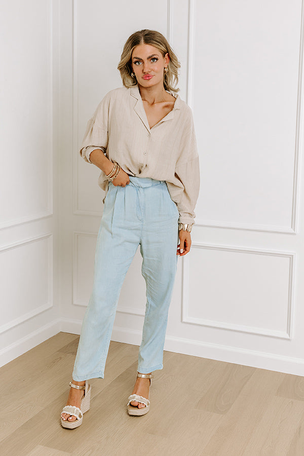 The Junie High Waist Chambray Pants