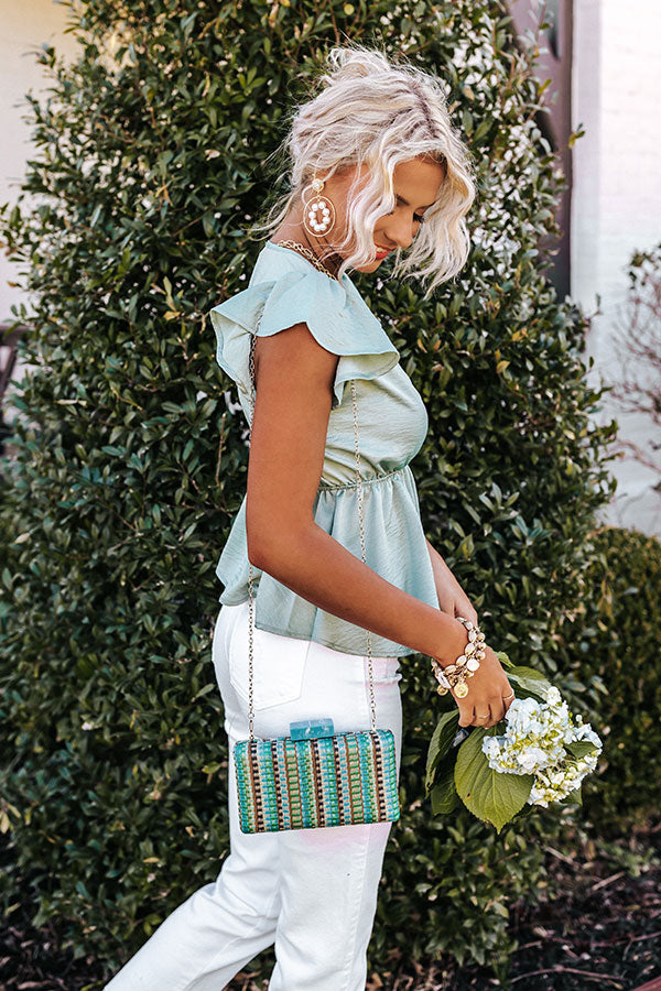 Hammock Swings Woven Clutch In Blue