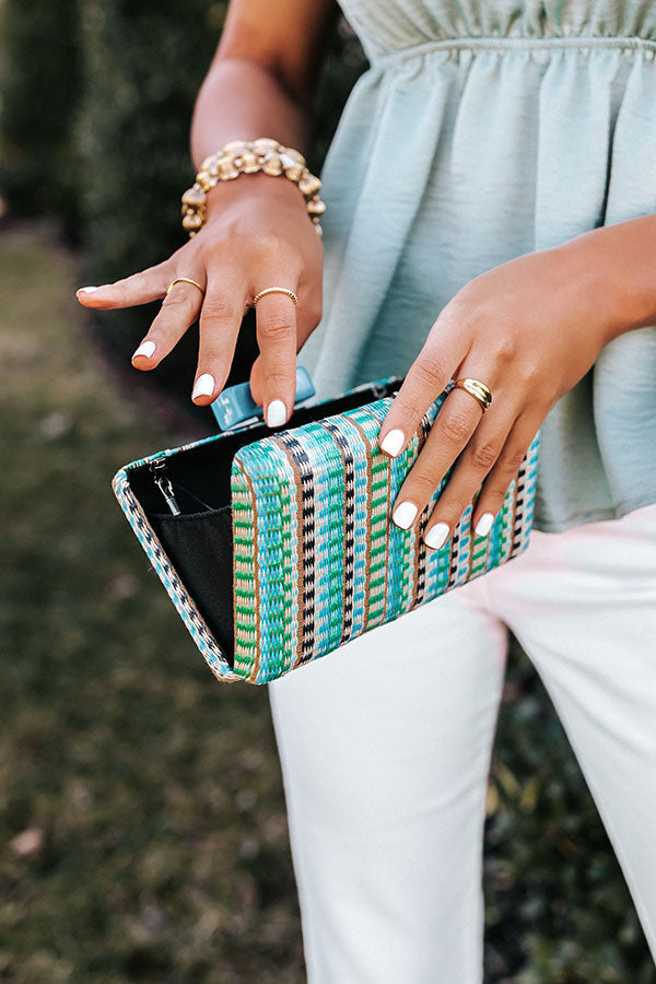 Hammock Swings Woven Clutch In Blue