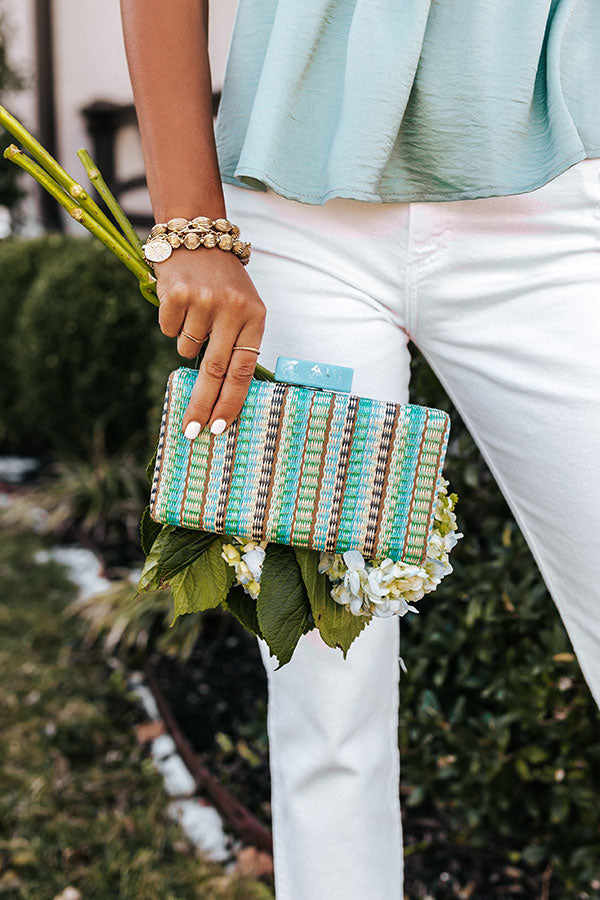 Hammock Swings Woven Clutch In Blue