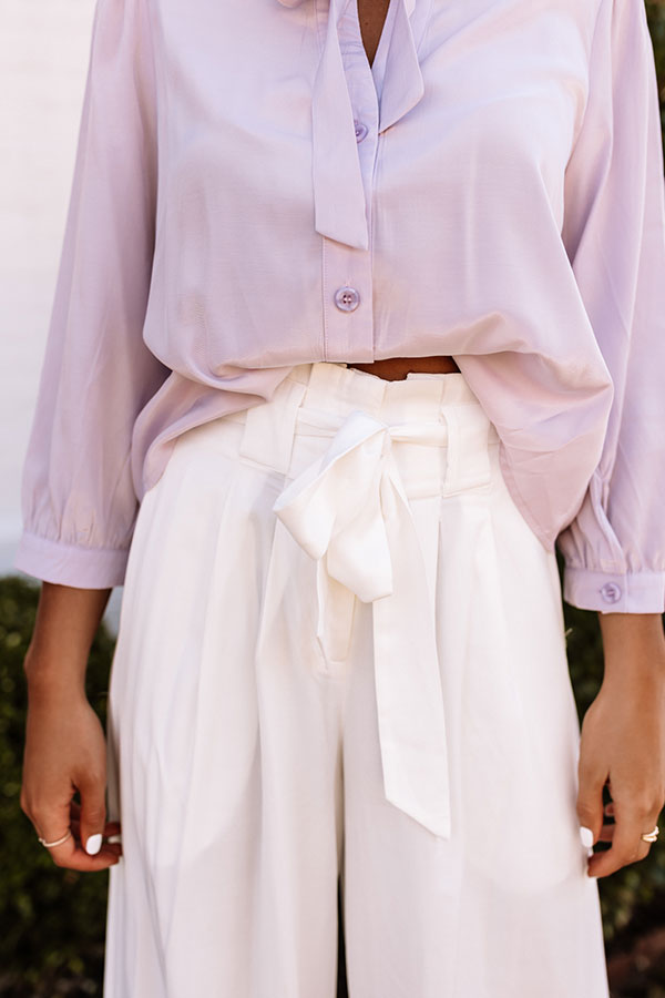Hazelle High Waist Trousers In White