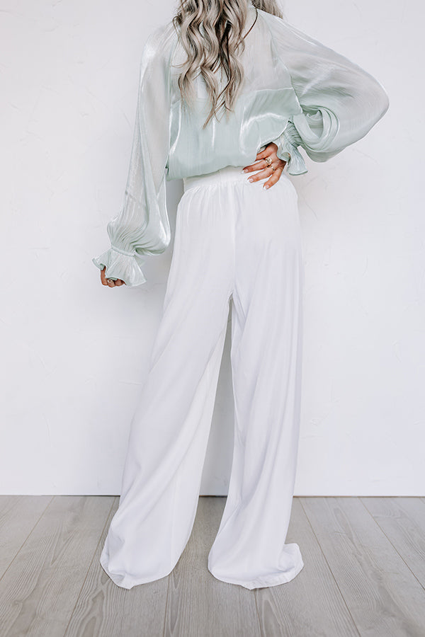 Hazelle High Waist Trousers In White