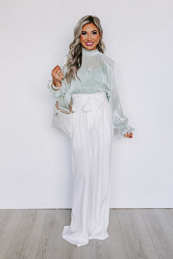 Hazelle High Waist Trousers In White