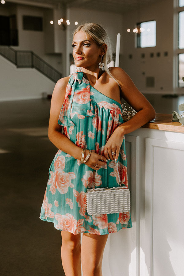 Be Mine Forever Floral Dress in Turquoise