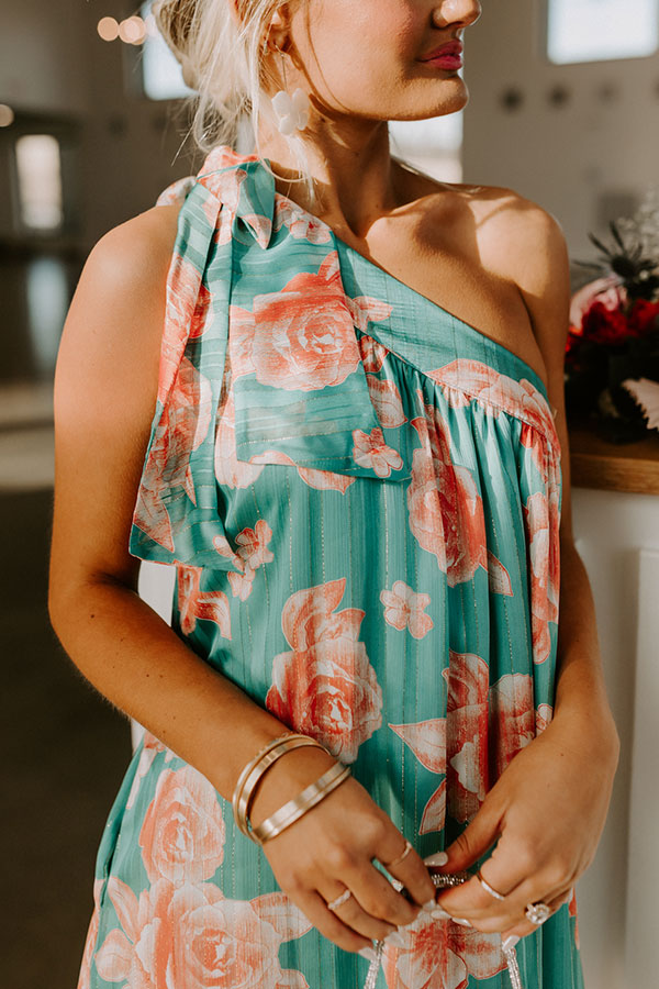 Be Mine Forever Floral Dress in Turquoise