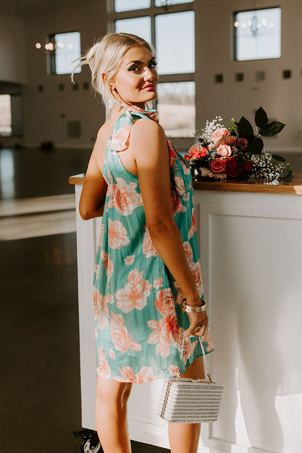 Be Mine Forever Floral Dress in Turquoise
