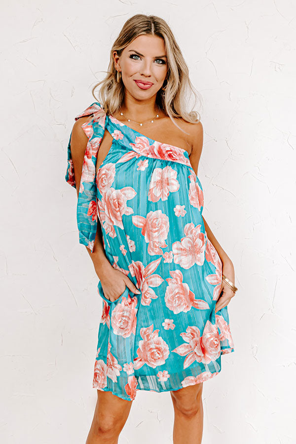 Be Mine Forever Floral Dress in Turquoise