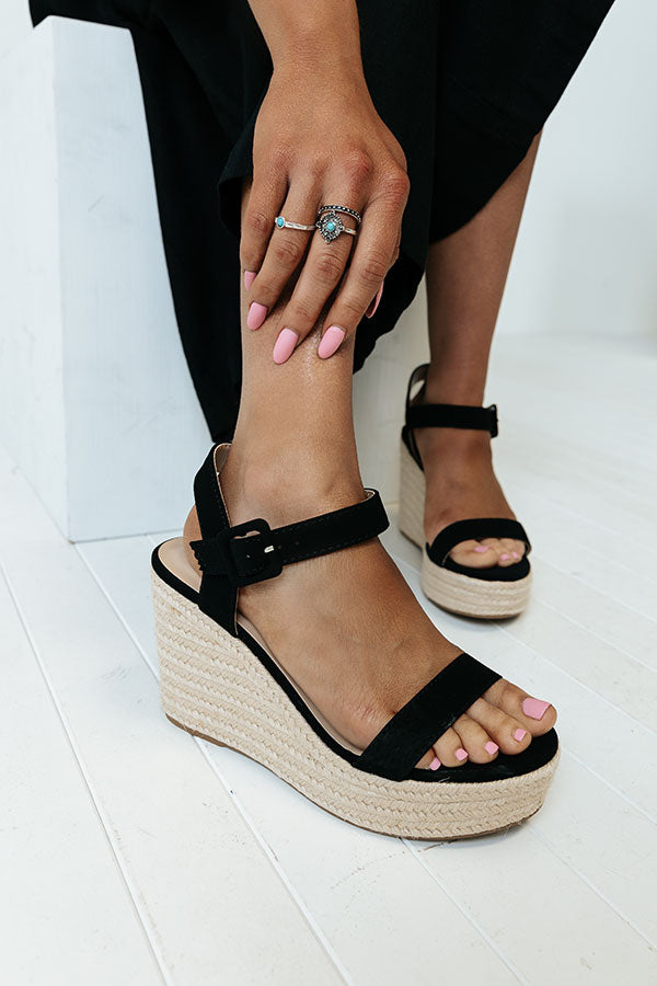 The Allis Faux Nubuck Wedge In Black